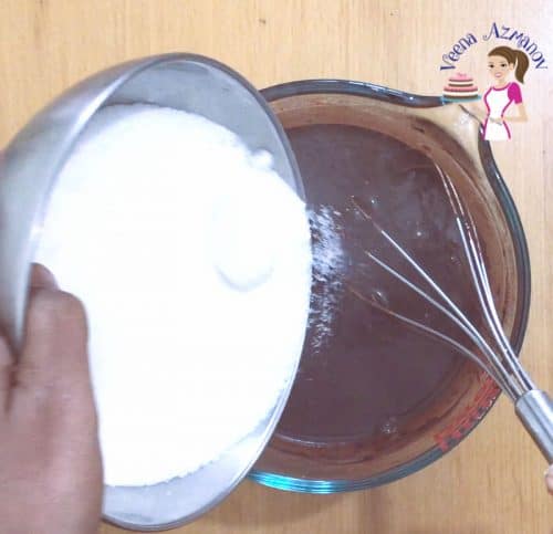 Progress pictures - Eggless Chocolate Bundt - Adding the white sugar