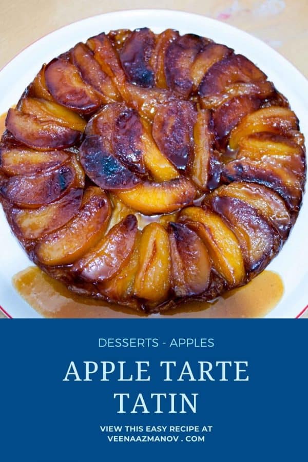 Pinterest image for upside down apple pastry.