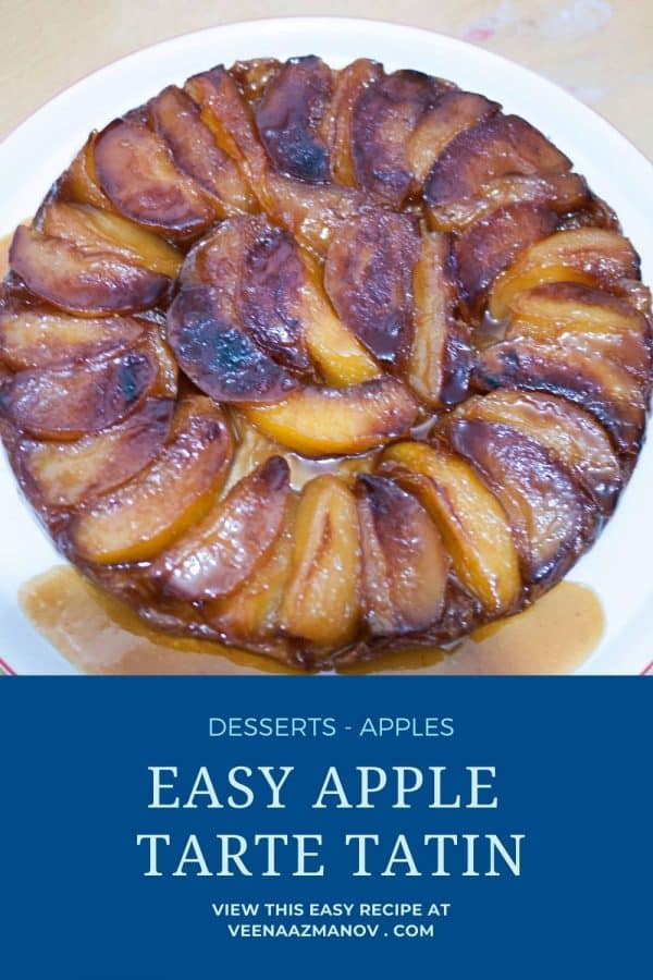 Pinterest image for upside down tart with puff pastry.