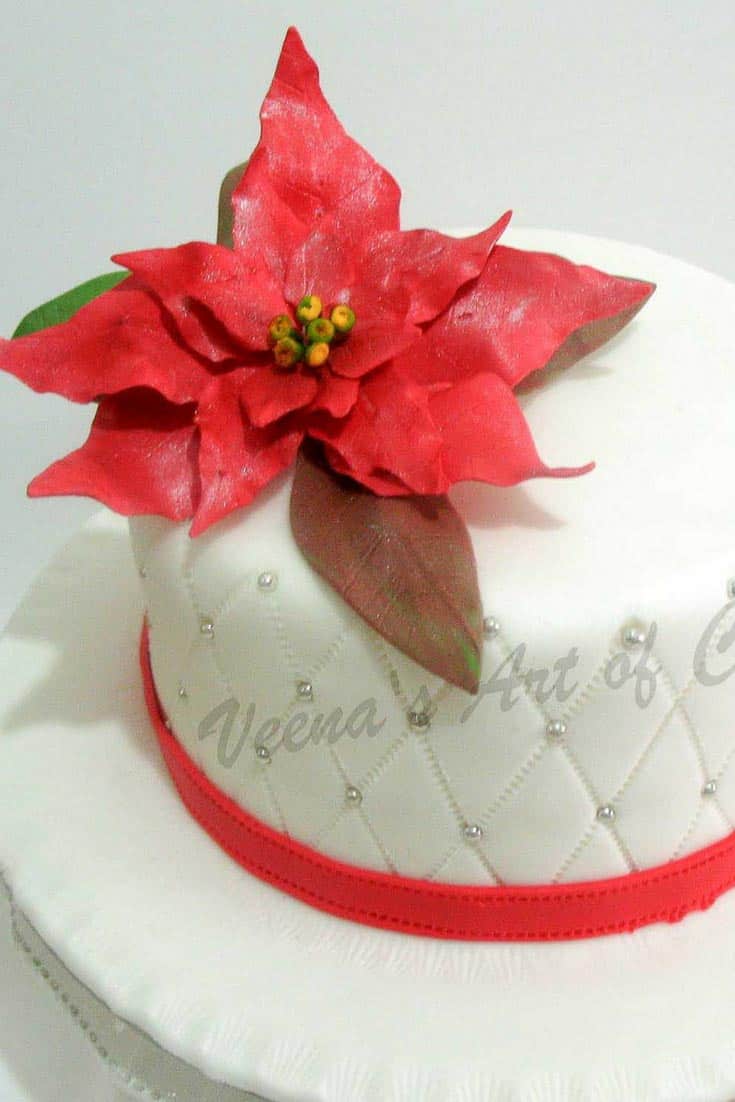 Gumpaste Poinsettia Tutorial with Leaf Cutters