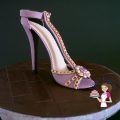 A lady's shoe made from gum paste.