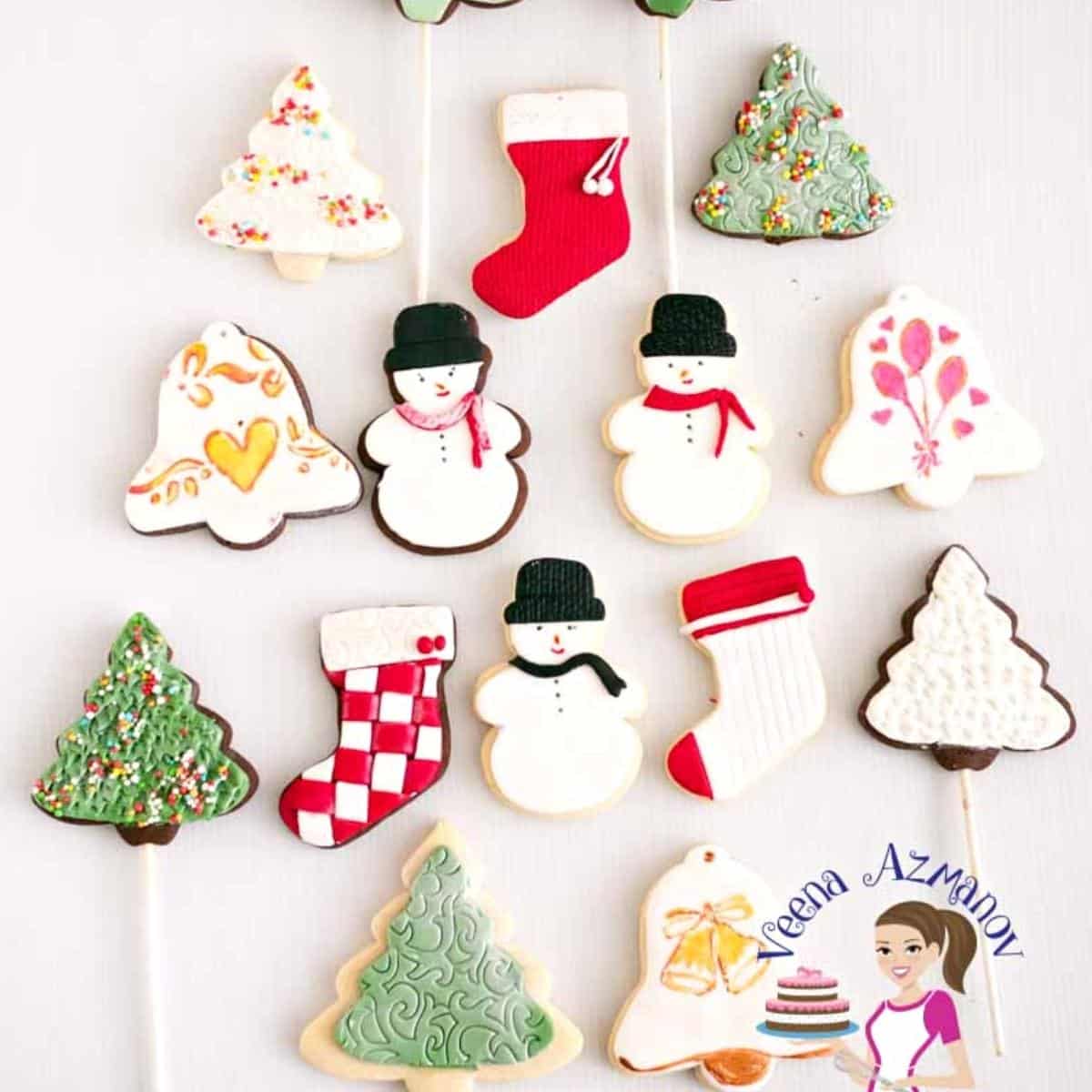 Fondant Christmas Cookies Decorating Ideas Veena Azmanov