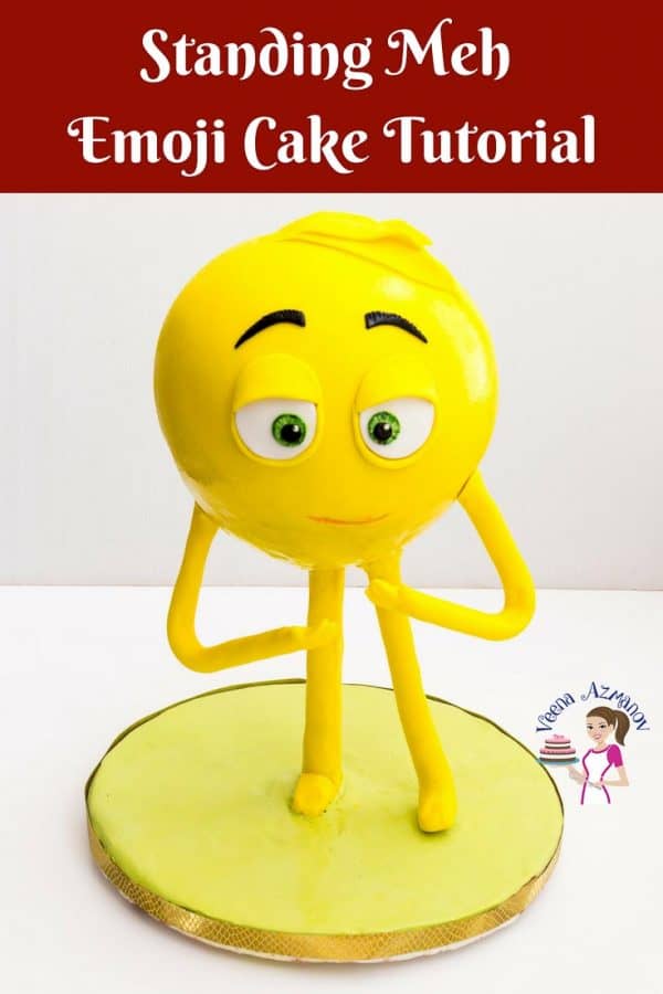 A standing emoji cake.