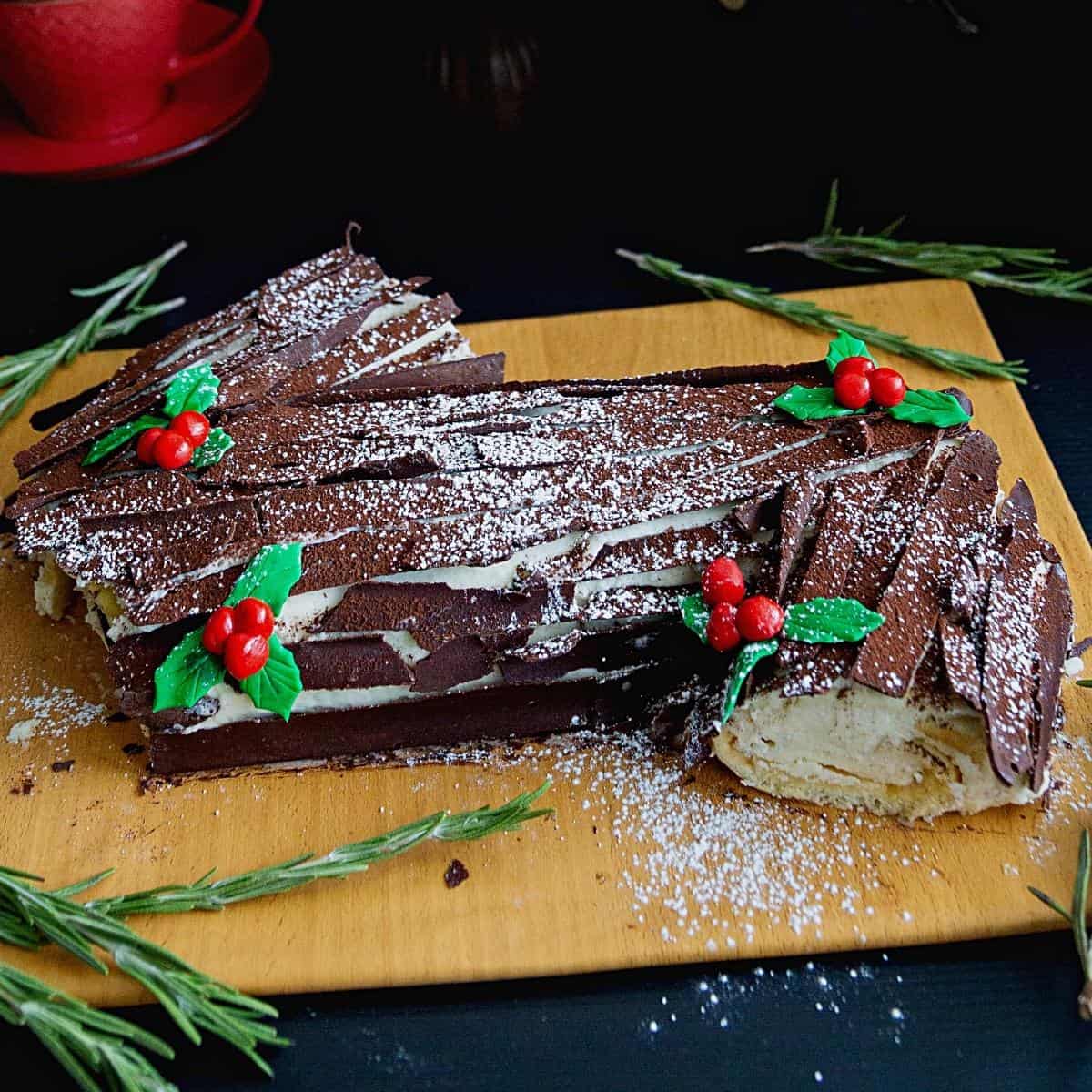 Yule Log Cake -Bûche De Noël