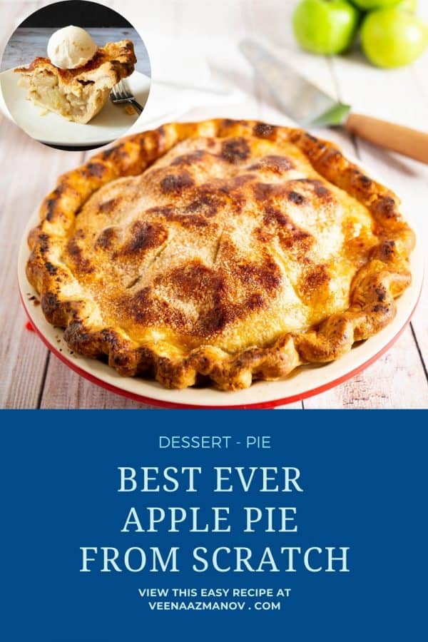 Pinterest image for apple pie recipe.