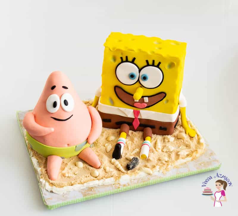 A SpongeBob and Patrick Star cake.