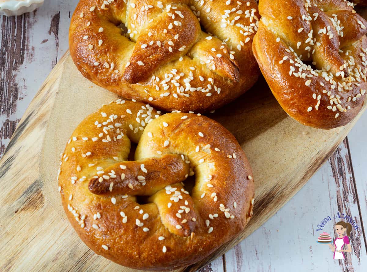 Soft Sesame Pretzels Recipe