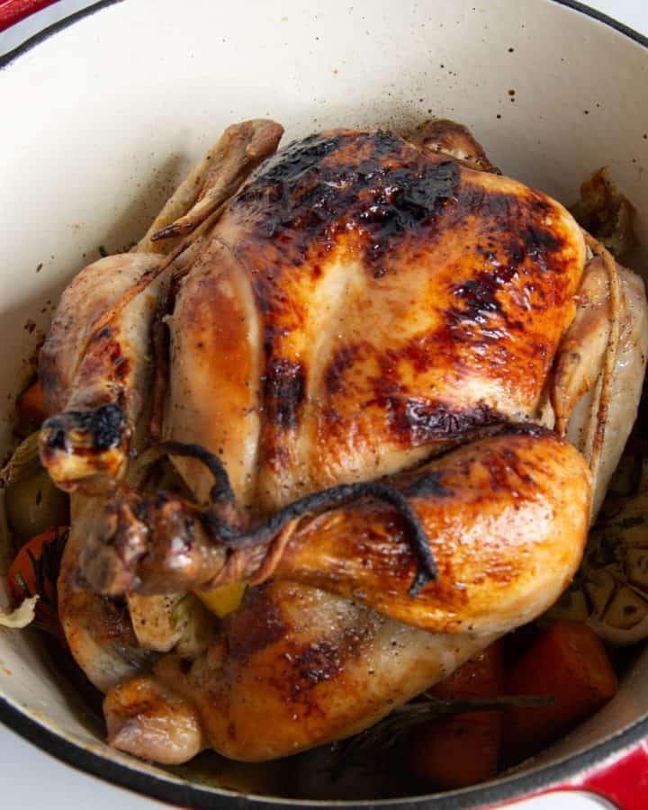 Cast Iron Roast Chicken in Oven (Garlic Butter Marinade) Veena Azmanov