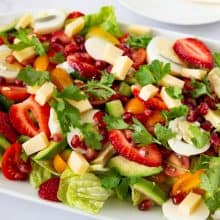 Garden salad on a platter.