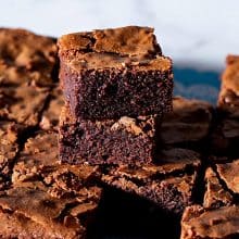 Brownie squares with the top crust.
